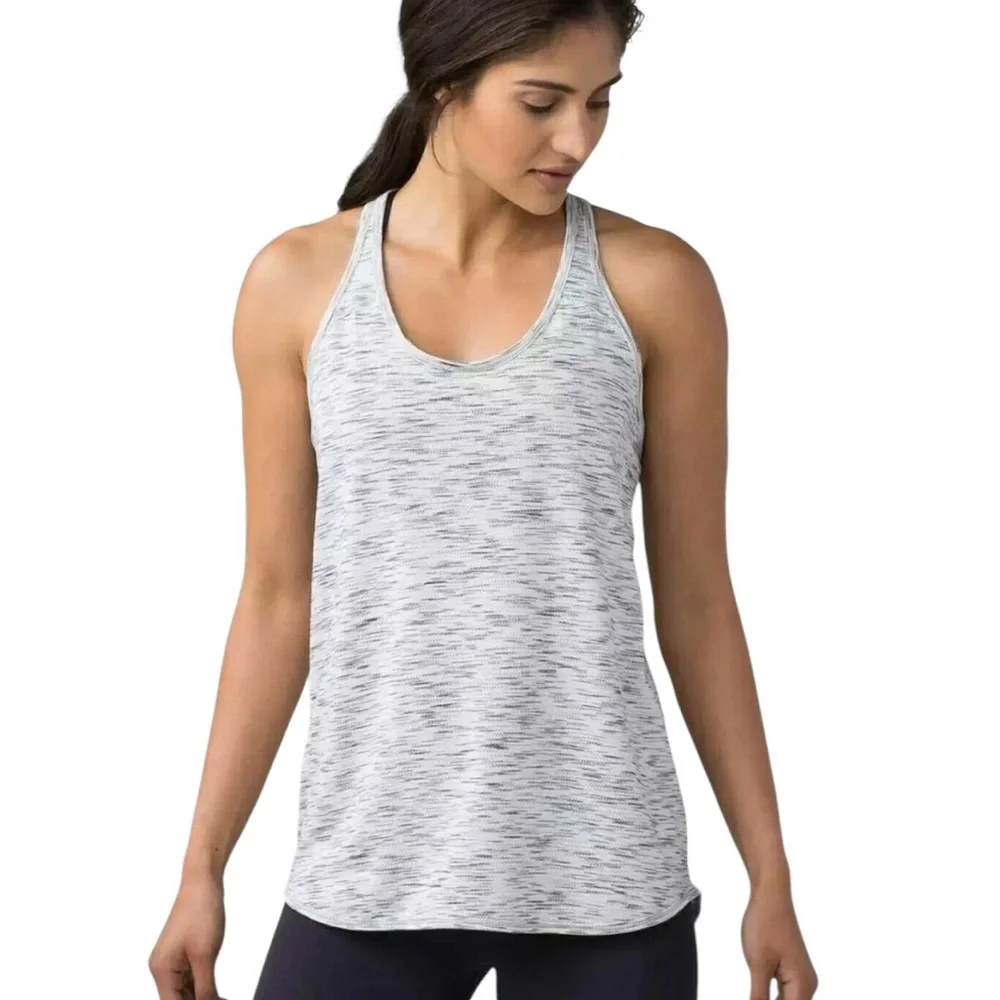 Lululemon Essential Pleated Racerback Tank Tiger Space Dye Black White Grey 6